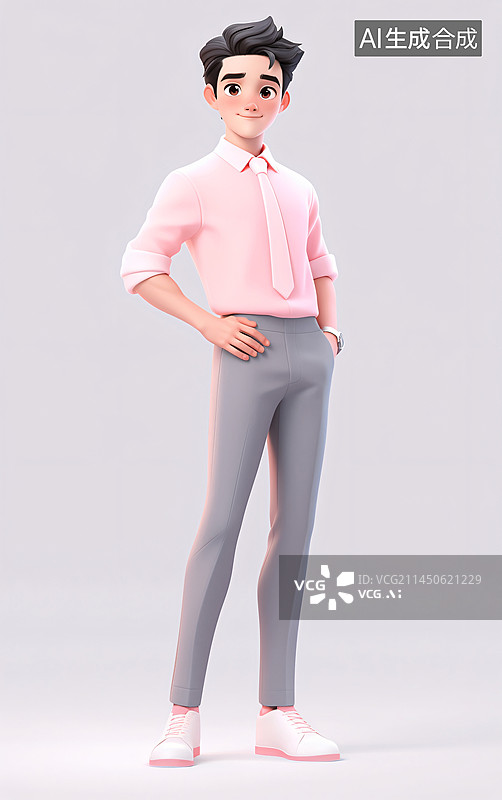 【AI数字艺术】教师节男老师3D卡通人物图片素材