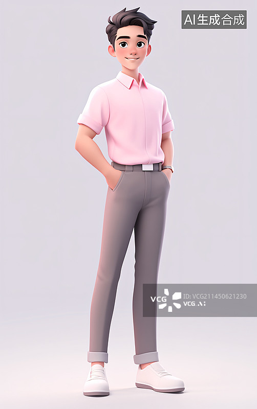 【AI数字艺术】教师节男老师3D卡通人物图片素材