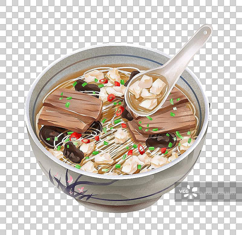 陕西西安传统美食之牛羊肉泡馍图片素材