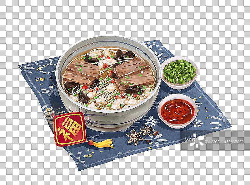 陕西西安传统美食之牛羊肉泡馍图片素材
