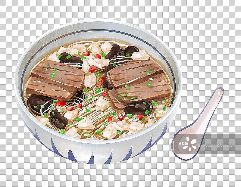 陕西西安传统美食之牛羊肉泡馍图片素材