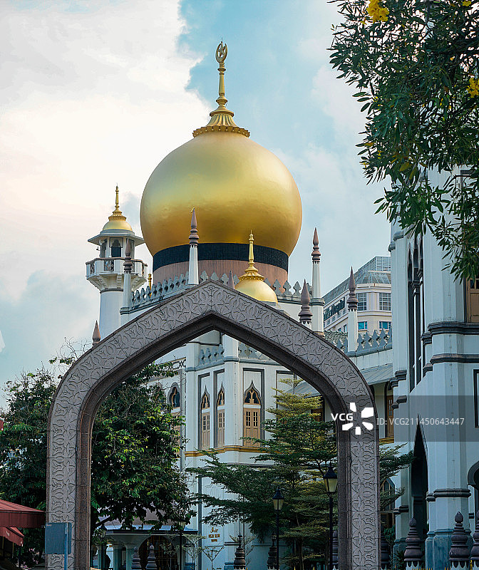新加坡标志景点甘榜格南的苏丹回教堂Masjid Sultan图片素材