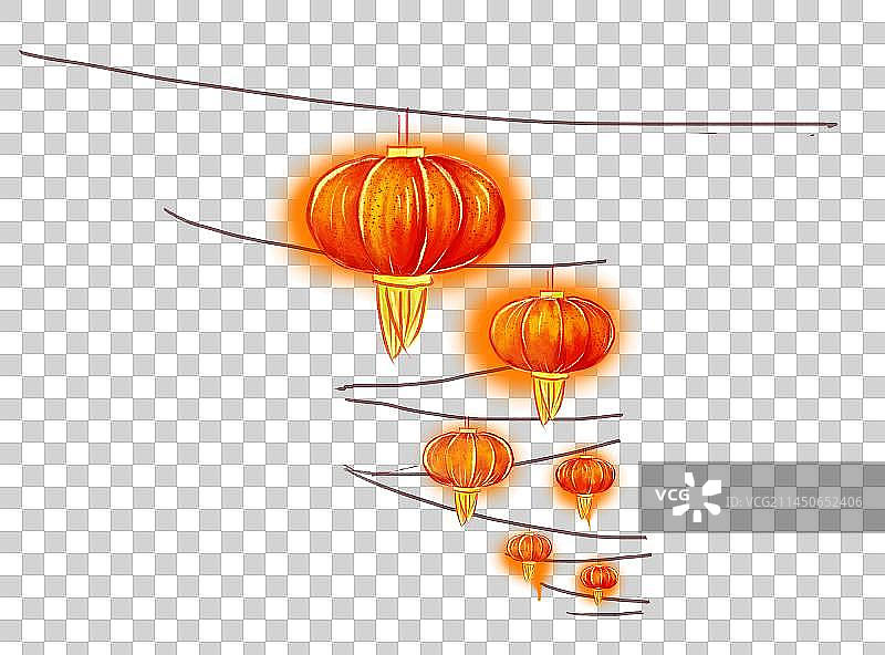 老街道夜景灯笼图片素材