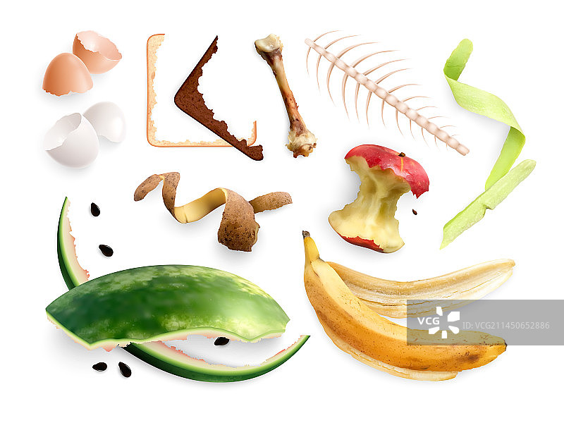 食物残渣图标集图片素材