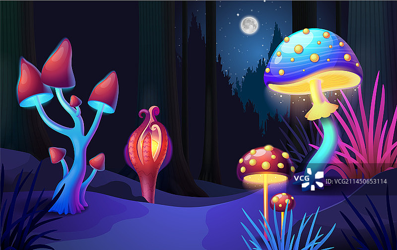 迷幻蘑菇背景图片素材