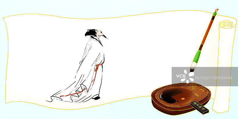 诗人在白色背景下画的人的特写镜头图片素材