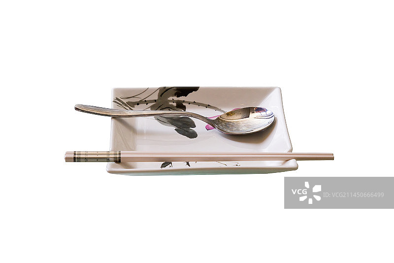 餐具，中国特色的盘子，高视角图片素材