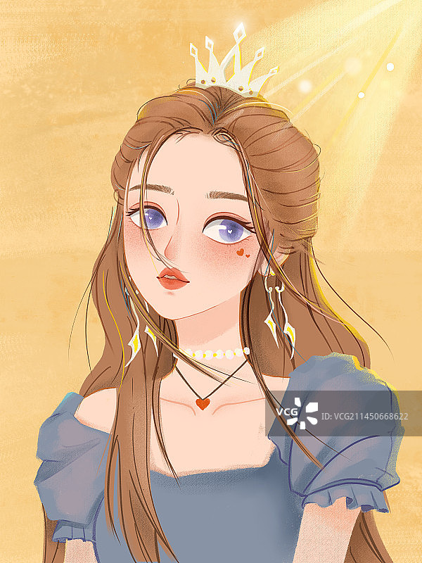 公主造型头像插画图片素材