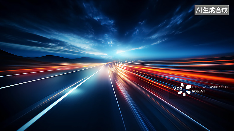 【AI数字艺术】光线速度概念背景图片素材