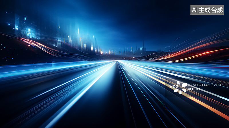 【AI数字艺术】光线速度概念背景图片素材