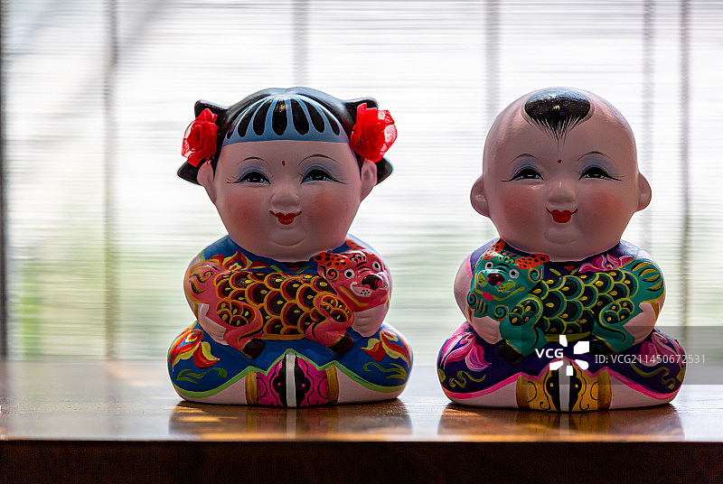 江苏省无锡市惠山古镇工艺品惠山泥人静物摄影图片素材