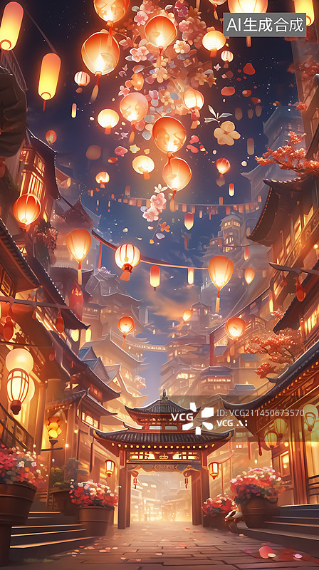 【AI数字艺术】中国传统节日插画图片素材