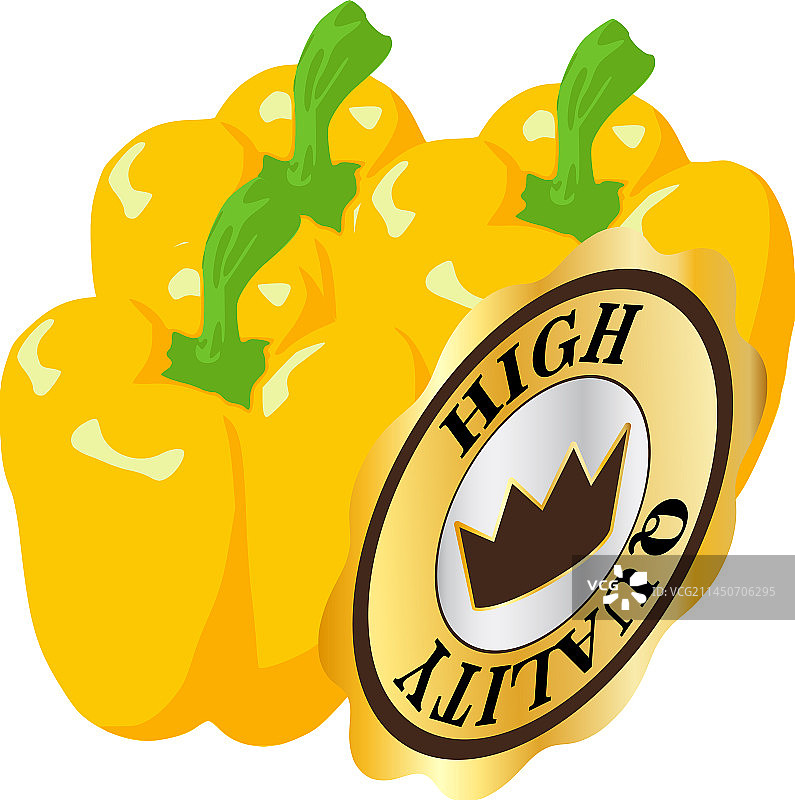 2.5D甜椒图标，有机黄色图片素材