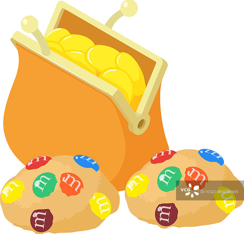 彩色甜点2.5D风格图标：奶油酥饼图片素材