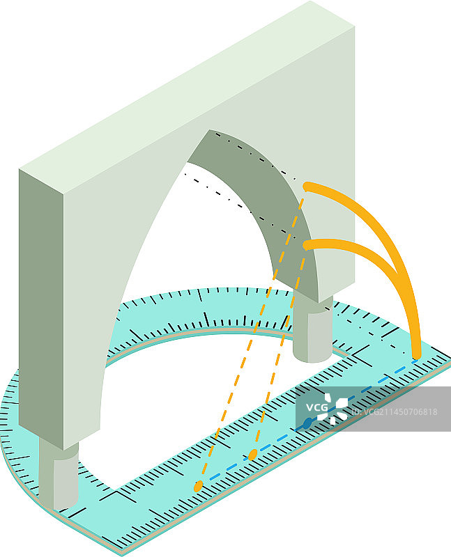 2.5D建筑项目图标拱门图片素材
