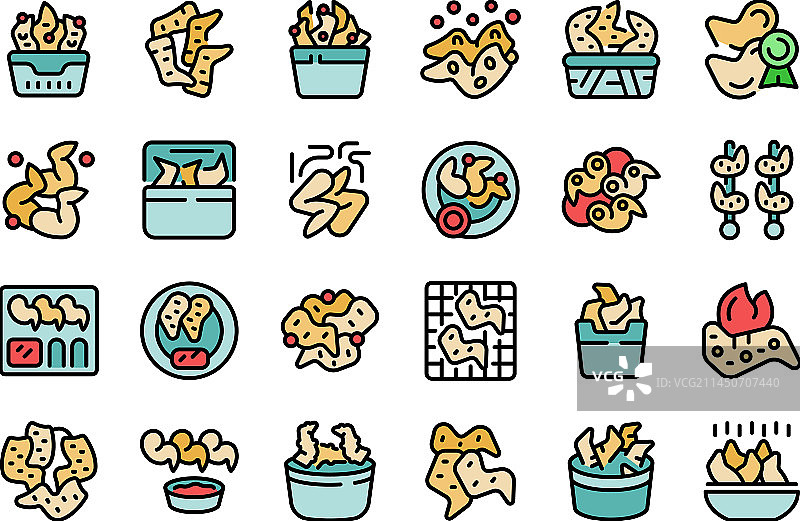 炸鸡翅图标扁平化设计图片素材