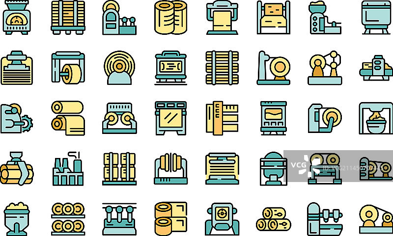 造纸设备图标集图片素材