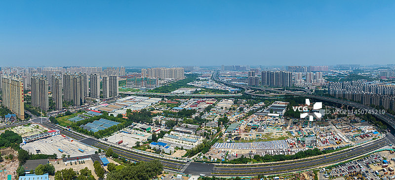 中国山东济南槐荫区城市风光航拍图片素材