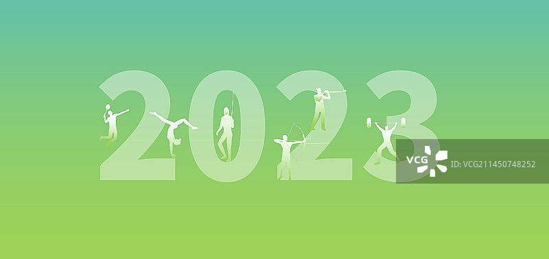 2023运动会亚运会海报，体育比赛矢量插画图片素材