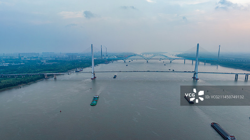 南京段长江风光，江苏南京图片素材