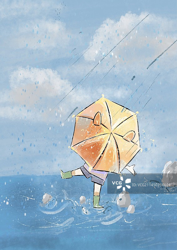 在雨中图片素材