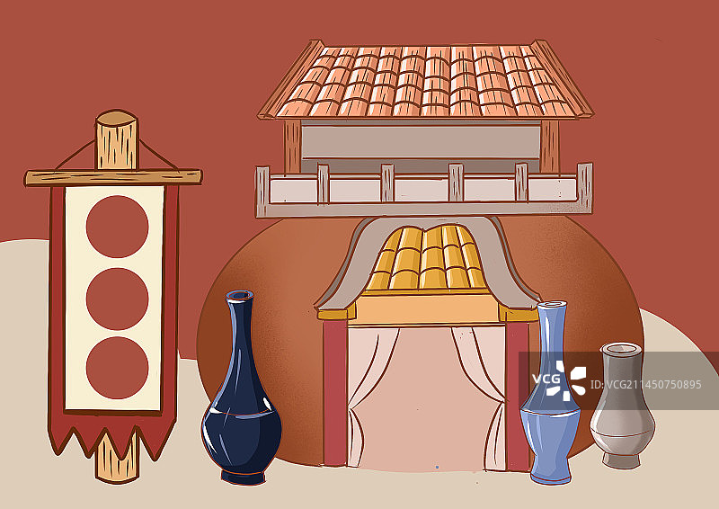 手绘烧窑烧瓷器图片素材