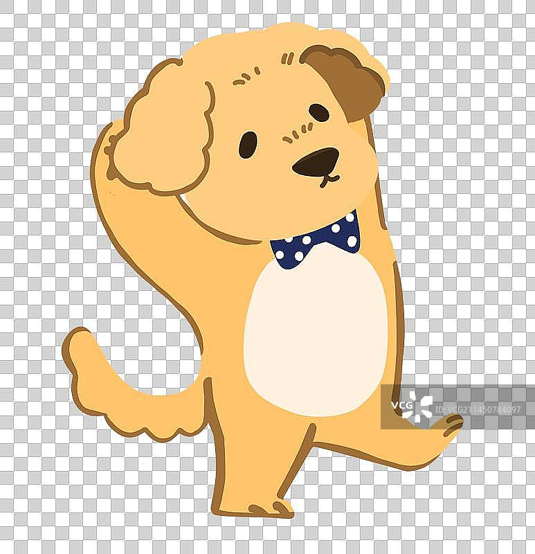 蝴蝶结小狗元素图片素材