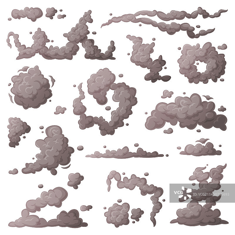 灰色烟雾云和尘埃爆炸图片素材