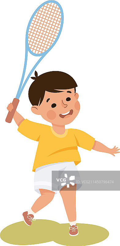 打羽毛球的男孩图片素材