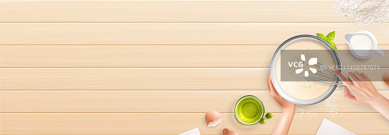 面糊、薄烤饼和搅拌器组合图片素材