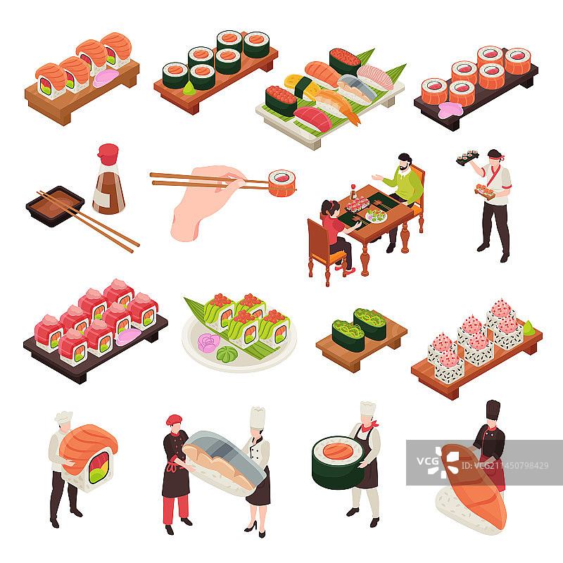 2.5D寿司图标合集图片素材