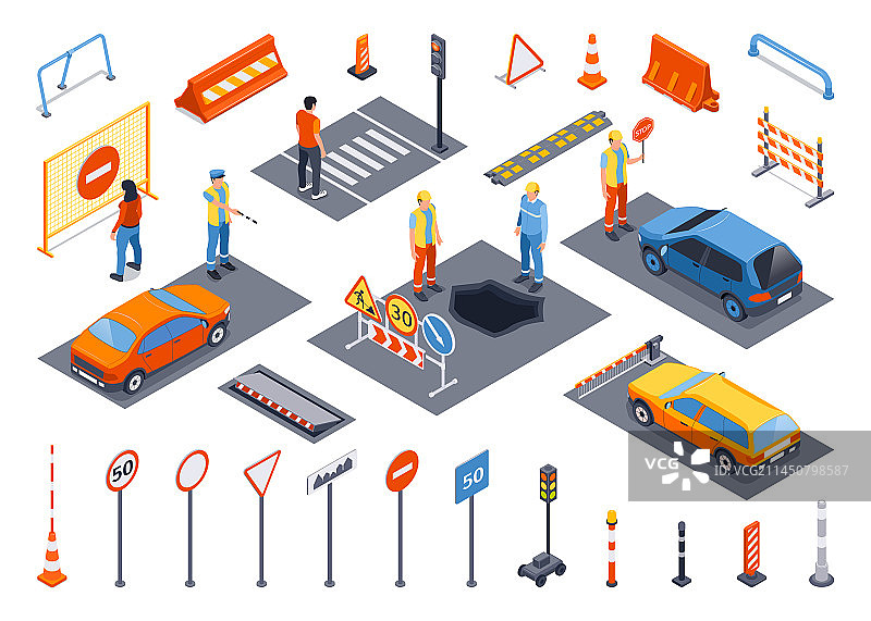 交通路障图片素材