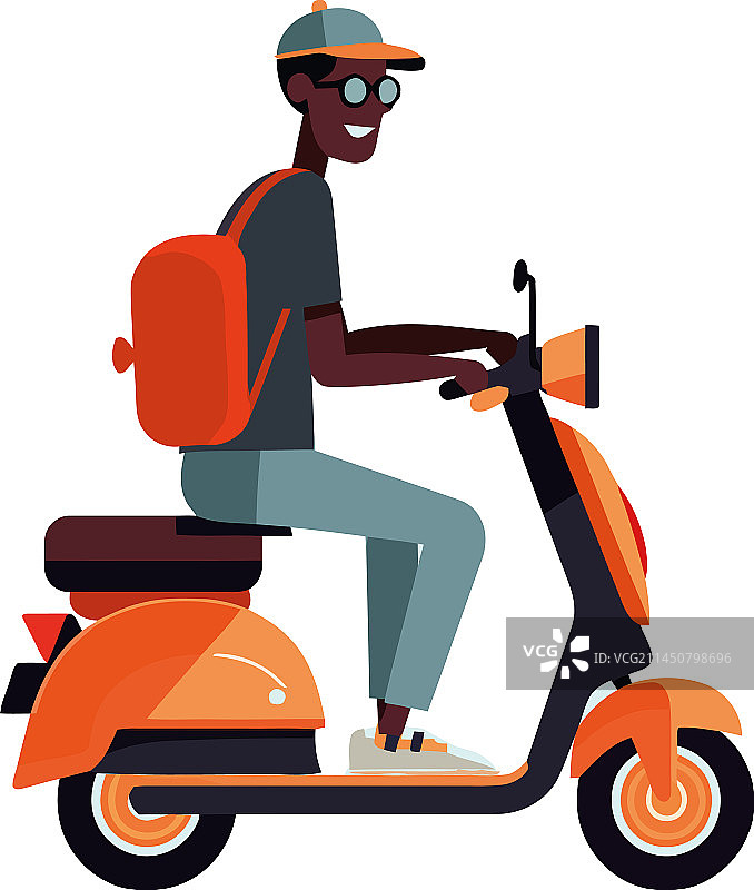 骑着电动滑板车的男人图片素材