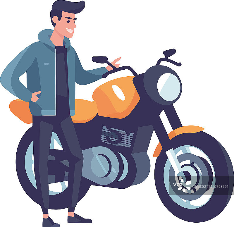 冒险中骑摩托车的男人图片素材