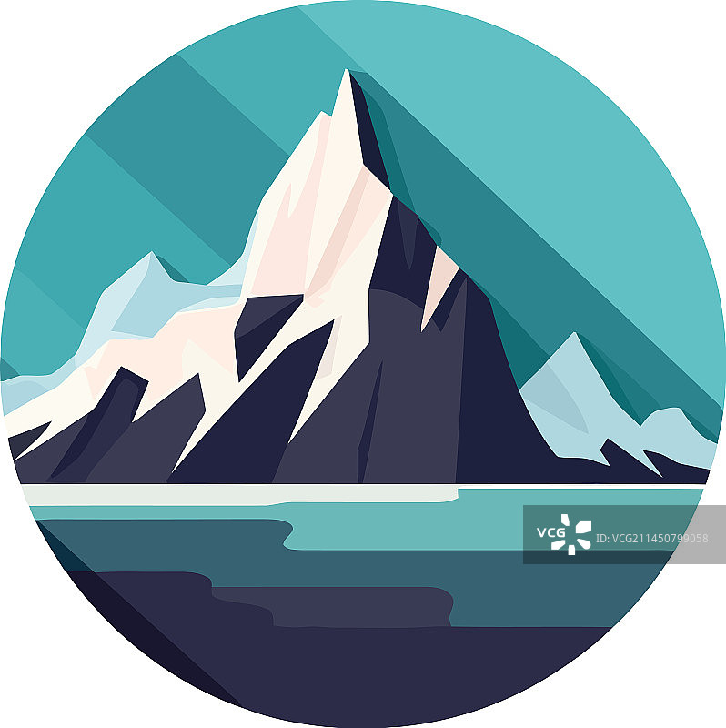 冬季山脉剪影图片素材