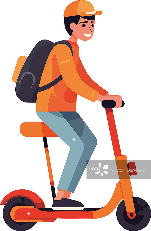 男孩们骑着电动滑板图片素材