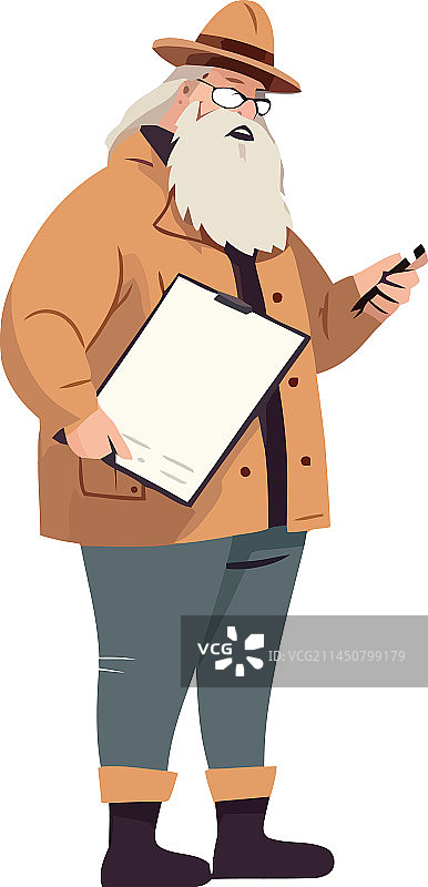 微笑的穿着冬装的祖父图片素材