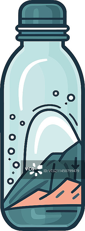 带标签的透明塑料水瓶图片素材