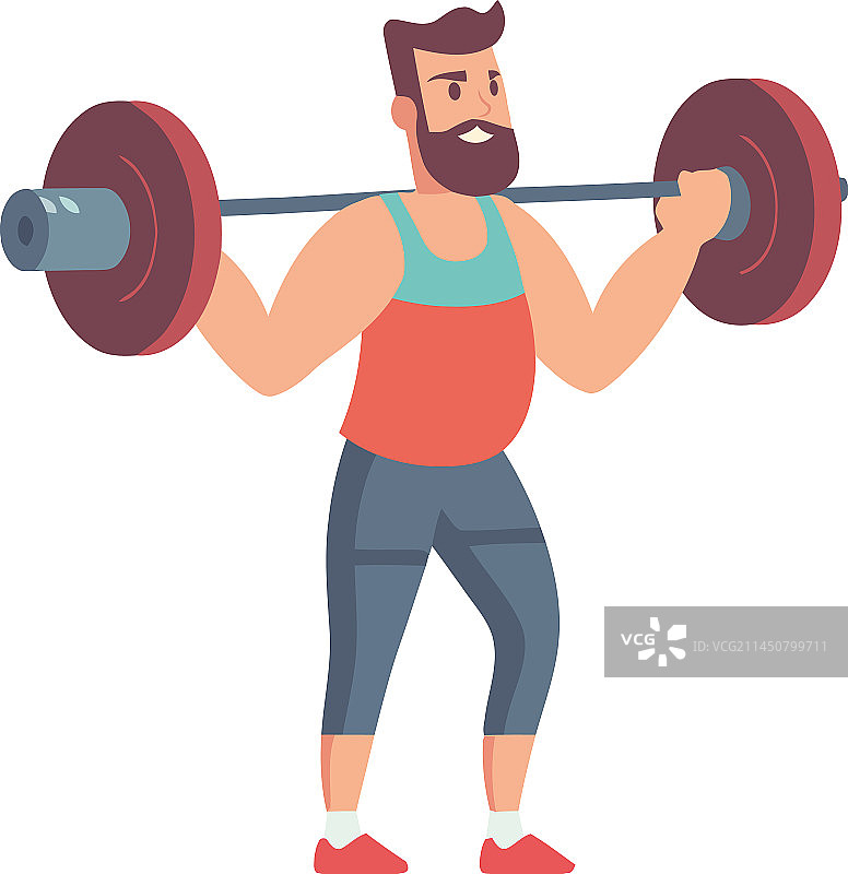 男士在健身房举重图片素材