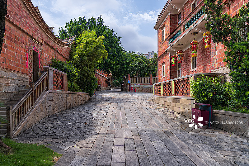 泉州晋江五店市--红墙红瓦闽南特色民居图片素材