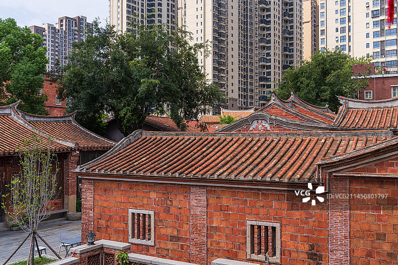 泉州晋江五店市--红墙红瓦闽南特色民居图片素材