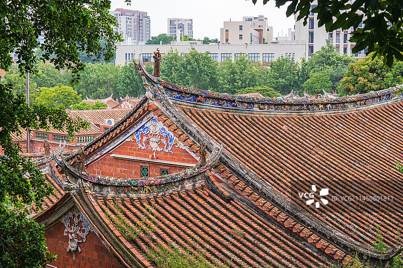 泉州晋江五店市--红墙红瓦闽南特色民居图片素材