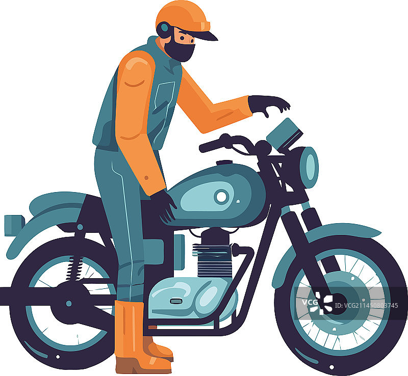 疾驰的摩托车骑手图片素材