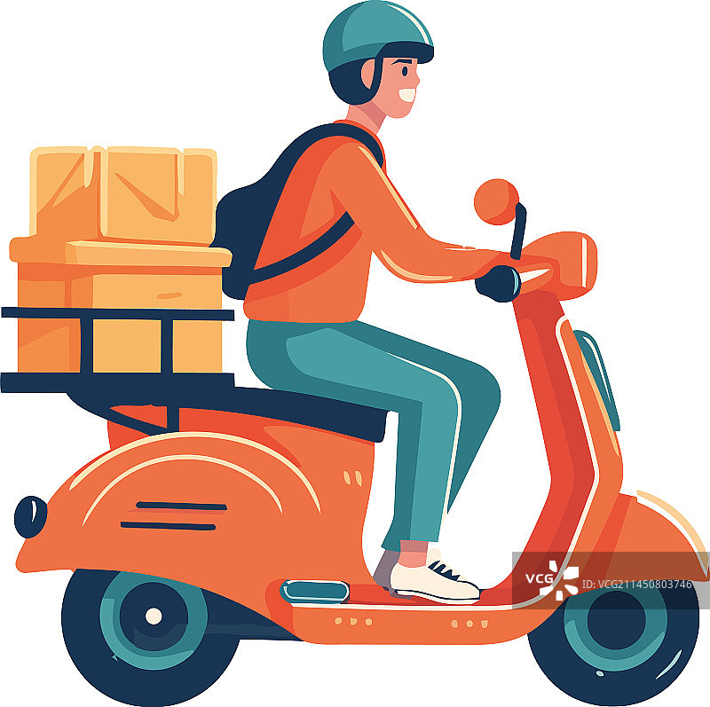 一人骑着老式轻便摩托车图片素材