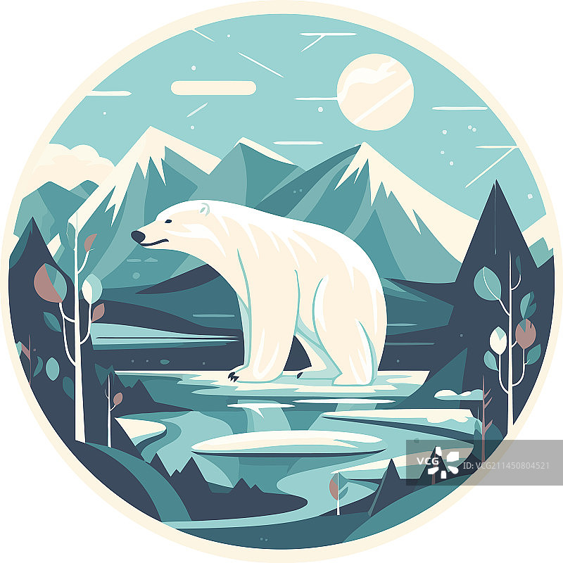 荒野北极熊景观图片素材
