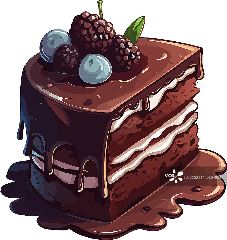 浆果巧克力蛋糕设计图片素材