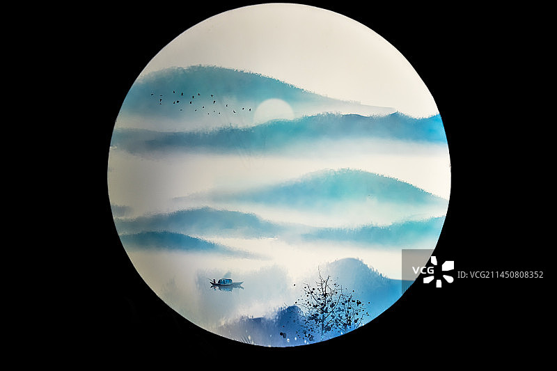 扬州瓜州古渡张若虚纪念馆春江花月夜光效配套图片素材