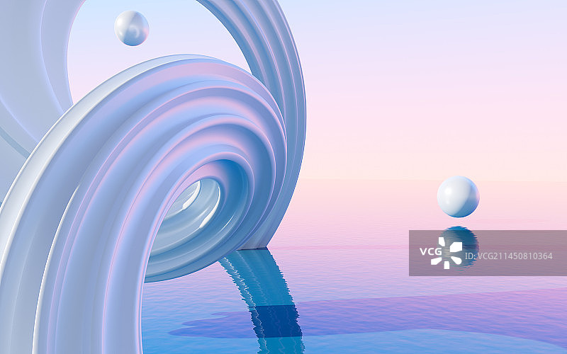 抽象水面螺旋背景3D渲染图片素材