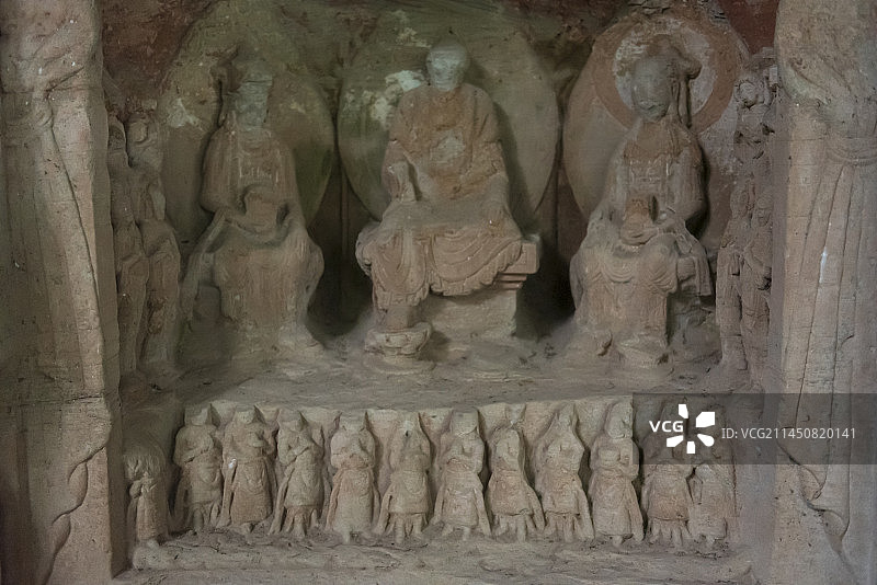 中国重庆大足石刻宝顶山景区北山石刻景区图片素材