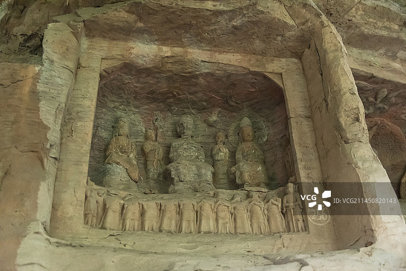 中国重庆大足石刻宝顶山景区北山石刻景区图片素材